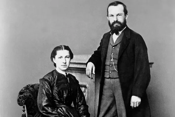 Готлиб Даймлер и съпругата му Ема Курц, 1875 г